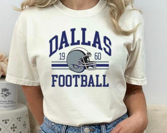 Dallas Football 1960 Vintage Helmet Tshirt, Retro Sports Graphic Tee, Football Fan Gift, Classic Team Apparel