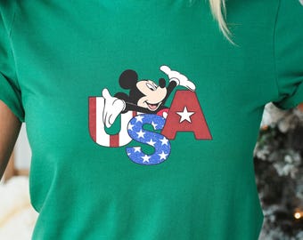 Mickey American 4th of July Shirts, Mickey and Minnie USA Shirt,  4th of July Stars and Stripes Disney Tee, 4th Of July Patriotic Shirt