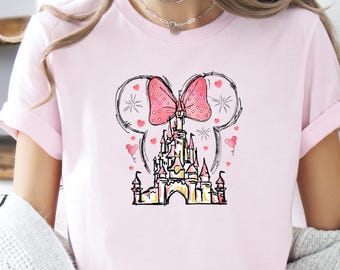 Disney Castle Minnie Mouse Bow Shirt, Disney Princess Tshirt, Disney Magic Kingdom Tee, Disney Lover Gift, Disney Family Shirt