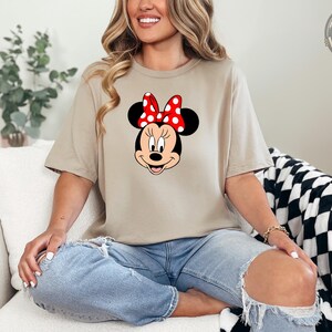 Minnie Mouse Face T-Shirt, Disney Red Polka Dot Bow, Classic Disney Tee, Minnie Mouse Lover Gift, Disney Character Shirt image 6