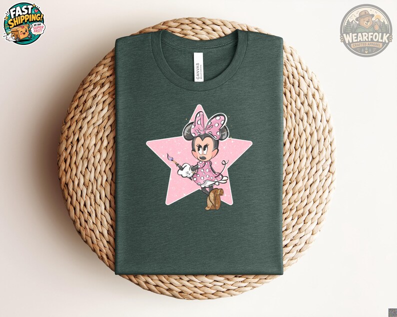 Camiseta de cumpleaños de Minnie, camiseta rosa brillante de Minnie Mouse con estrella, camiseta para viaje de chicas a Disney, camiseta de Magic Kingdom, camiseta de Disneyland, camiseta de Disney imagen 4