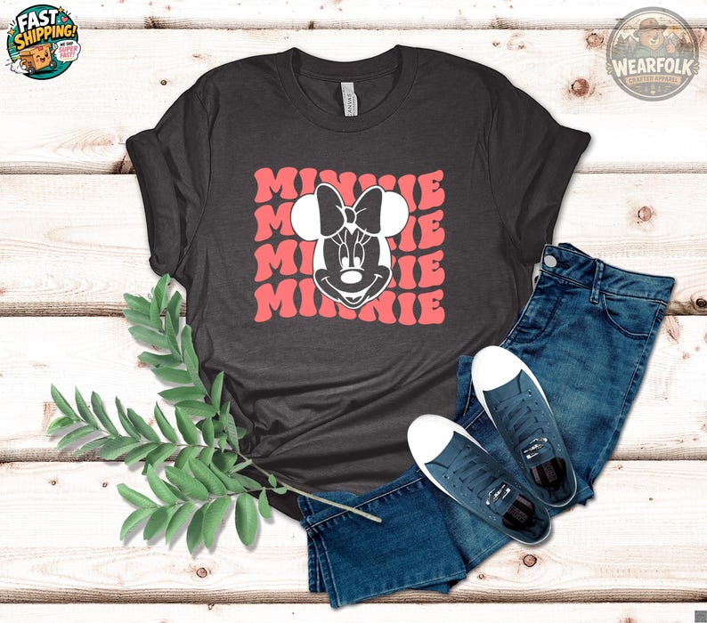 Minnie Birthday Shirt, Minnie Mouse Disney Tee, Cute Minnie Mouse Face Shirt, Girls Disney Vacation Shirt, Mickey Friends Family Tee image 4