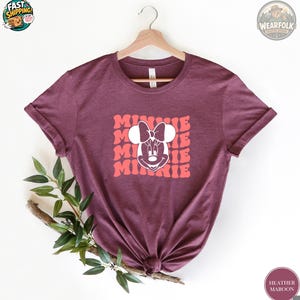 Minnie Birthday Shirt, Minnie Mouse Disney Tee, Cute Minnie Mouse Face Shirt, Girls Disney Vacation Shirt, Mickey Friends Family Tee image 3