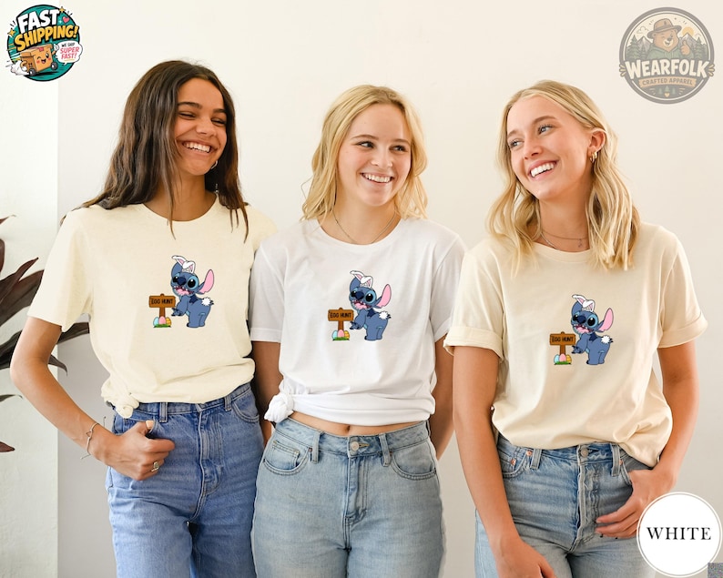 Stitch Easter Egg Hunt Shirt, Toddler Lilo & Stitch Bunny Tee image 4