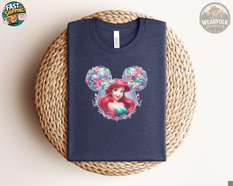 Mermaid Birthday Shirt, The Little Mermaid Tee, Under The Sea T-Shirt, Ariel Mickey Ears Shirt, Little Mermaid Princess Gift image 6