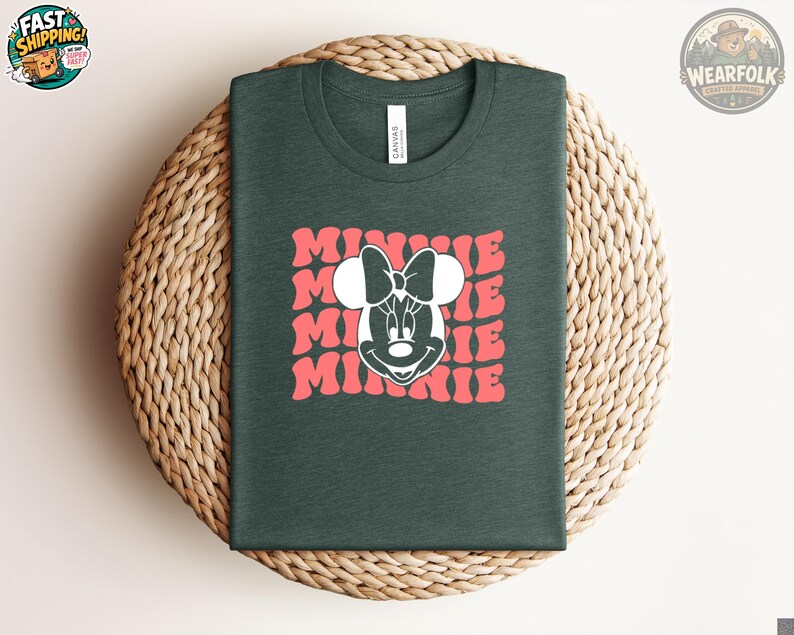 Minnie Birthday Shirt, Minnie Mouse Disney Tee, Cute Minnie Mouse Face Shirt, Girls Disney Vacation Shirt, Mickey Friends Family Tee image 1