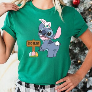 Stitch Easter Egg Hunt Shirt, Toddler Lilo & Stitch Bunny Tee image 2