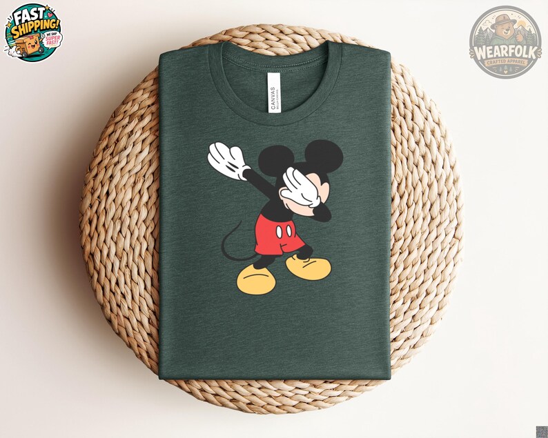 Dabbing Mickey Mouse Shirt, Disney Mickey Dab Tee, Funny Mickey Mouse T-Shirt, Mickey Birthday Gift, Disney Fan Shirt, Mickey Mouse Party Te image 6