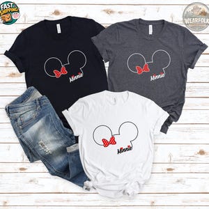 Minnie Birthday Shirt, Minnie Mouse Tee, Disney Girl Shirt, Minnie Bow T-Shirt, Disneyland Shirt, Disney Character Tee, Mickey Ear Shirt image 6