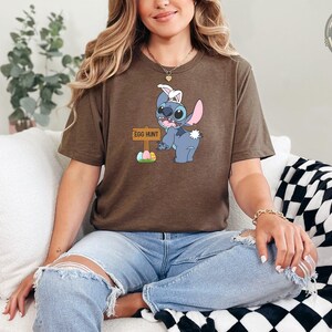 Stitch Easter Egg Hunt Shirt, Toddler Lilo & Stitch Bunny Tee image 5