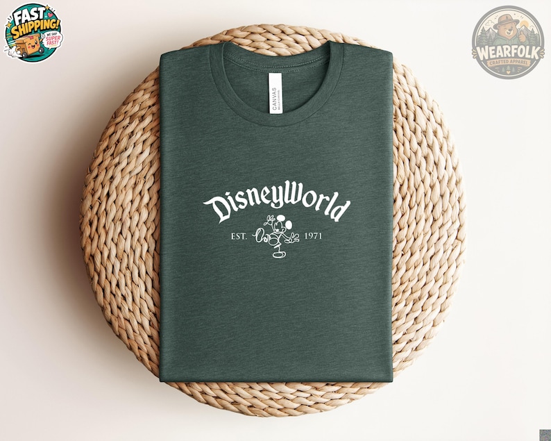 Disney World Est 1971 Shirt, Walt Disney World Vacation Tee, Disney Family Shirt, Retro Disney World Classic Graphic T-Shirt image 6