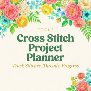 Kreuzstich-Projektplaner | Stickprojekt-Tracker, digitales PDF (GoodNotes, Notability)