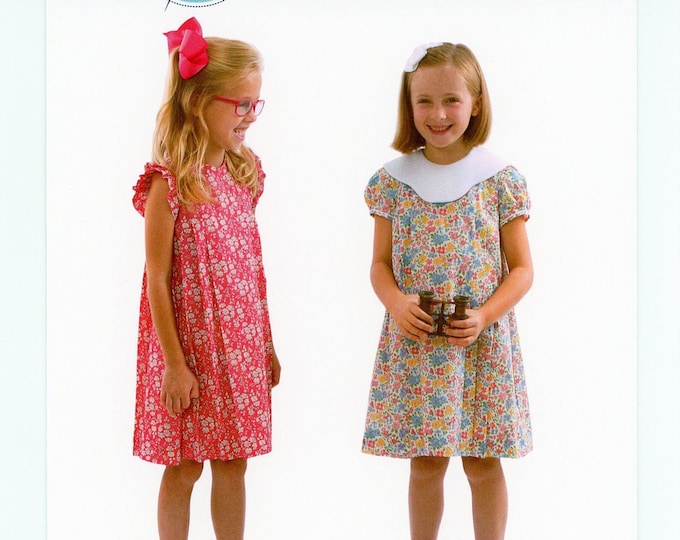 Girls Dress Pattern / Lezette / Knife Pleats / Short Sleeves / Sleeveless / Multiple Collars / Button Back / Children's Corner /309