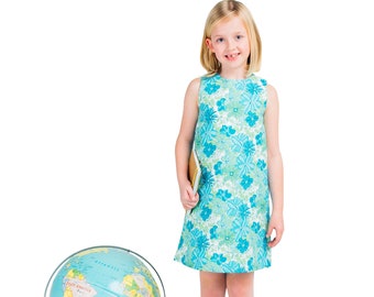 Dress Pattern / Sleeveless / Lined Shift Dress / Buttons in The Back / Size 3-12 / Children's Corner / Lillian/ 230