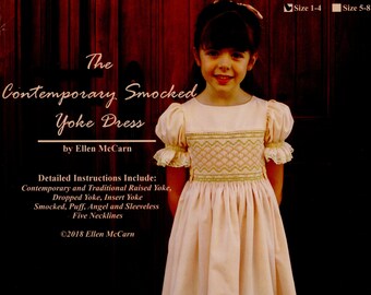 Contemporary Smocked Dress Pattern / Contemporary, Traditional, Dropped and Inset Yoke / Sleeve Options / Neck Variations / by Ellen McCarn