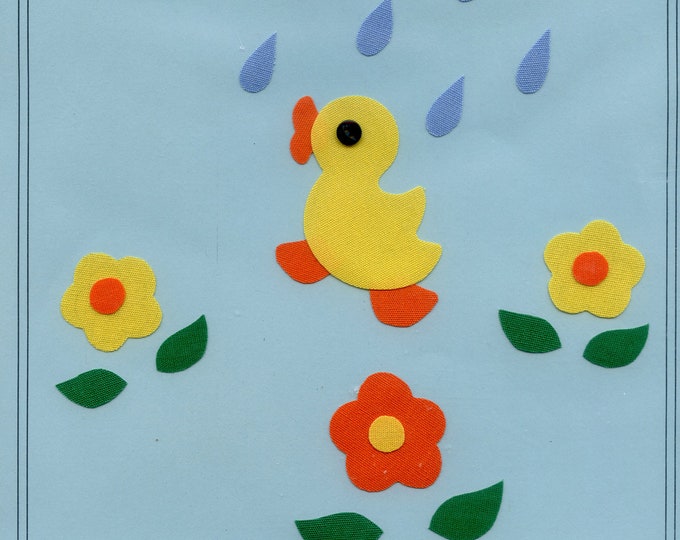 Iron on Appliqué / Press & Sew Appliqué / Duck and Flowers Applique / Easy Easter Outfit /  Embroidery machine not required / Ellen McCarn