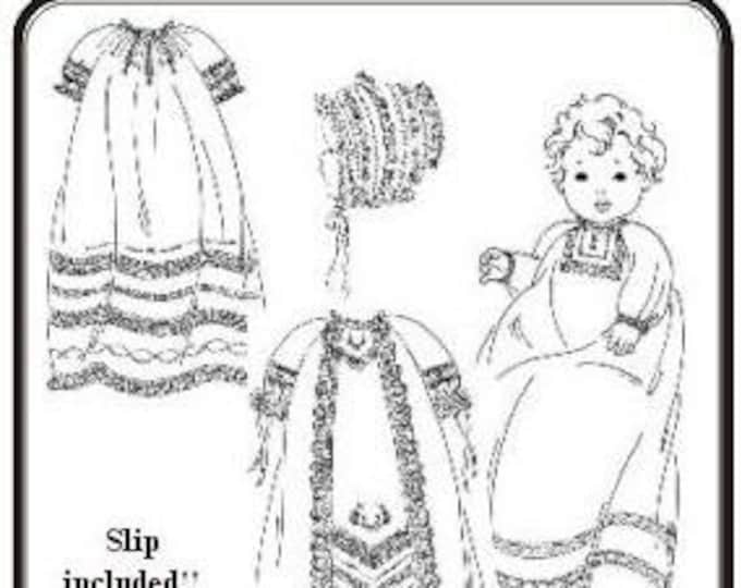 Christening Gowns Pattern  / Raglan Sleeves / Slip & Bonnet Included /  Boys or girls / 3 Styles / The Old Fashioned Baby / 23