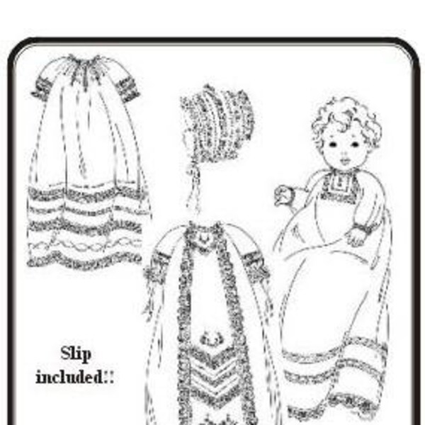 Christening Gowns Pattern  / Raglan Sleeves / Slip & Bonnet Included /  Boys or girls / 3 Styles / The Old Fashioned Baby / 23