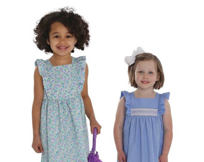 Childrens Corner Pattern / April / Dress Pattern / Smocked Dress Pattern  / Lined Bodice / Ruffles / Pinafore Styling / Optional Sash / 301