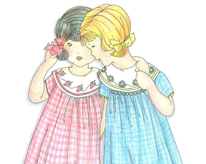 Smocked Dress/ Embroidered Dress / Round Collar Dress / Smocking Plate / Embroidery Lesson  / Capped Sleeve / Petite Poche / Wendy Schoen