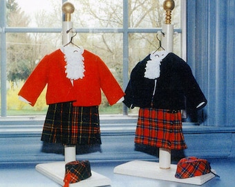 Doll Pattern / Digital  / Kiltie Pattern  / 18" Doll /  Kilt / Jacket / Blouse / Hat  Patterns / by Carol Clements