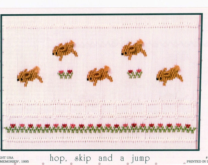 Smocking Plates /Smocking / Smocked Dress / Vintage Smocking Design / Smocked Romper / 'hop skip and a jump'/ Square Yoke