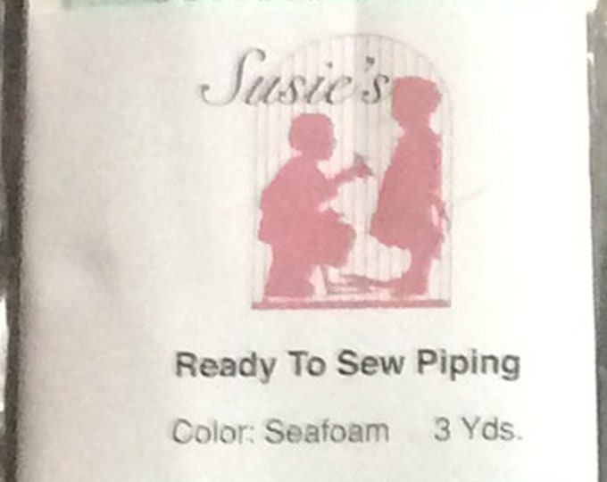 Seafoam Mini Piping  / 3 Yard Package / Green Piping / Piping for Childrens Clothes / Mini-Piping /  Doll Clothes / Cording 1/8"