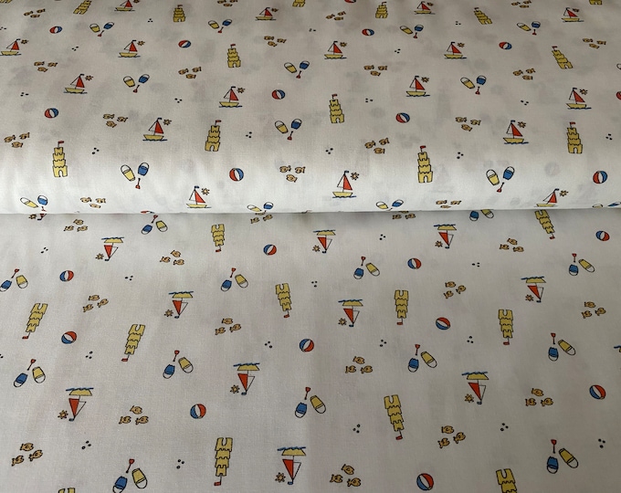 Beach Fabric / Smocking Fabric  / Quilt Fabric  / 100% Cotton / Bubble / Pants / Dress /Fabric Finders Print #2644