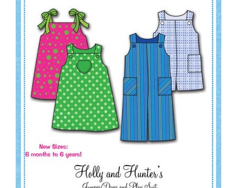 Romper Pattern / Jumper Pattern / Girls or Boys / Long or Short Pants / Fully Lined / Gripper Closure / Holly-Hunter Revised / Bonnie Blue