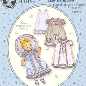 Baby Daydresses / Baby Day Dress Pattern / 3 Baby Dresses Pattern  / Slip Pattern /  by The Old Fashioned Baby / OF32