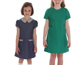 Eleanor Pattern /  Childrens Corner Pattern / Girls Dress Pattern / Peter Pan Collar / A-line dress / Short Sleeves / 2 Sleeve Types / #300