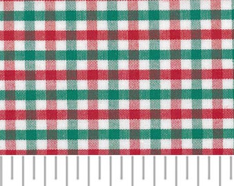 Red and Green Tattersall Gingham / 100% Cotton / Christmas  / Smocking / 60" wide / Fabric Finders /