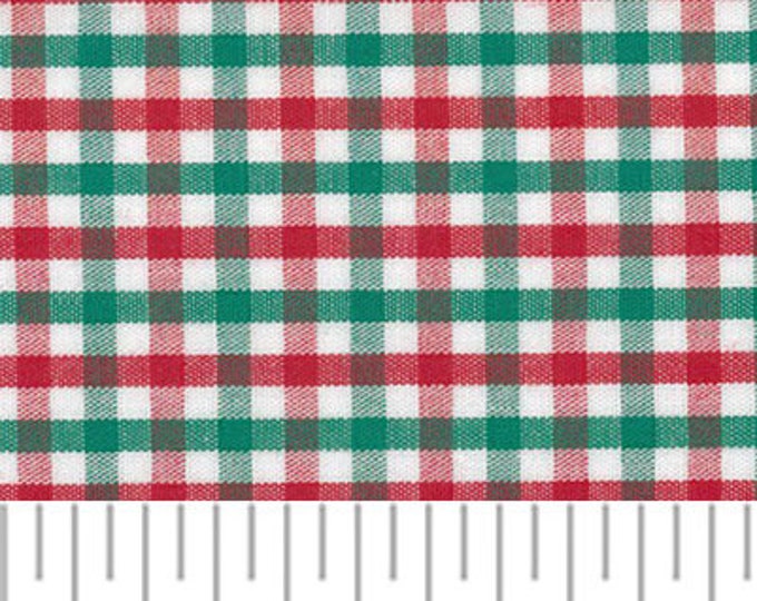 Red and Green Tattersall Gingham / 100% Cotton / Christmas  / Smocking / 60" wide / Fabric Finders /