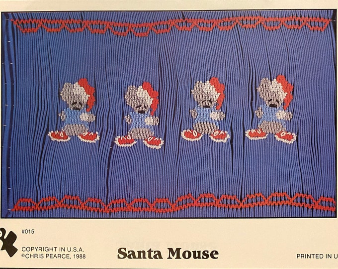 Christmas Smocking Plates / Smocked Dress / Stacked Smocking Design / Christmas Dress / Smocked Romper / Smocking / Santa Mouse /Vintage