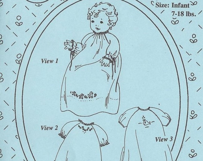 Daygown Pattern / Embroidered Daygown / Raglan Sleeves / Embroidery Designs Included / Baby Dress / Boys or girls / Old Fashioned Baby /OF24