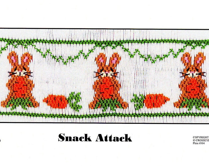 Easter Smocking Plates / Snack Attack / Smocking / Smocked Dress / Square Yoke / Smocked Romper / Smocking Plate / CEC Smocking / 504