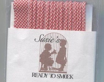 Gingham Mini Piping / 3 Yard Package / Red / Piping for Childrens Clothes / Doll Clothes / Cording 1/8" / Overall width .5"