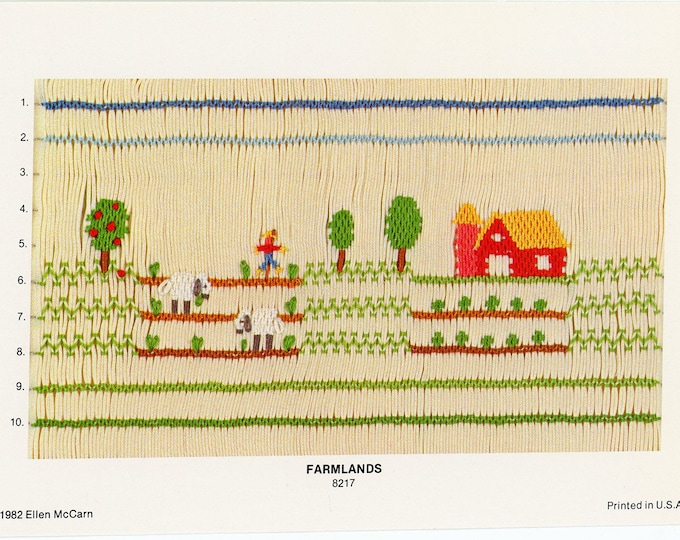 Smocking Plates / Picture Smocking  / Smocked Romper / Jon Jon /Stacked Design / Inset / Boys / Farmlands /Ellen McCarn
