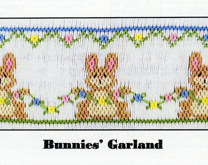 Easter Smocking Plates /Smocking /Smocked Dress / Easter Outfit / Smocked Romper / Smocking Plate / Bunnies Garland / CEC Smocking Plates