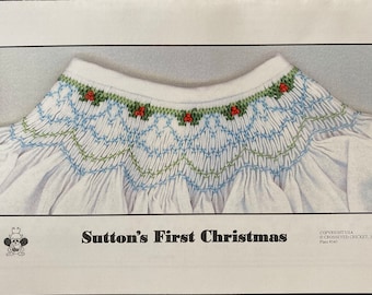 Christmas Smocking Plates / Smocked Dress / Geometric Smocking Design  / Bishop Dress / Smocking  / Small Design / CEC / 545