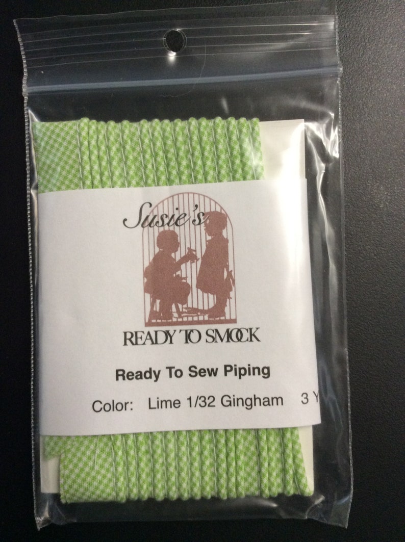 Gingham Mini Piping Pink Piping for Childrens Clothes Doll Clothes Cording 18 Overall width .5 3 Yard Package