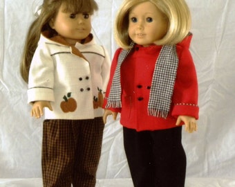 Doll Pattern / Hooded Jacket / Slacks /  Backpack / Pattern  for an 18" doll / by Carol Clements