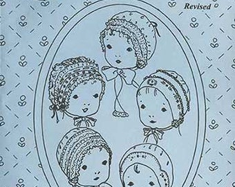 Baby Bonnets Pattern / Hanky Bonnet / Christening Bonnet / T-Bonnet / French Bonnet / Boys Cap / Jeannie Baumeister / Old Fashioned Baby / 2