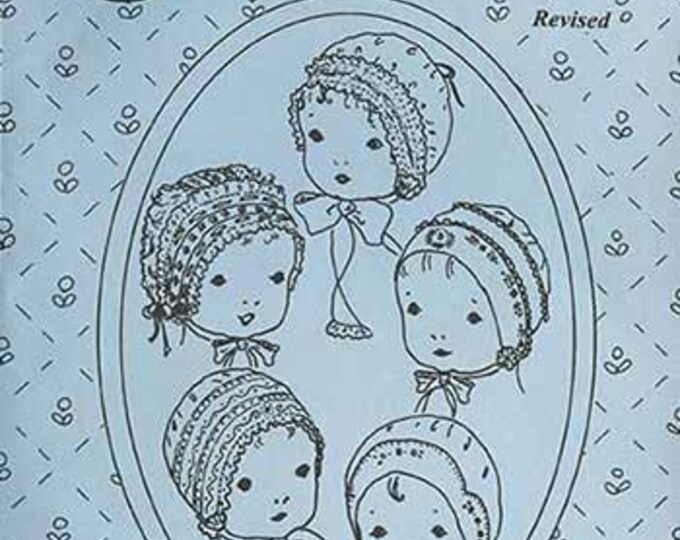 Baby Bonnets Pattern / Hanky Bonnet / Christening Bonnet / T-Bonnet / French Bonnet / Boys Cap / Jeannie Baumeister / Old Fashioned Baby / 2