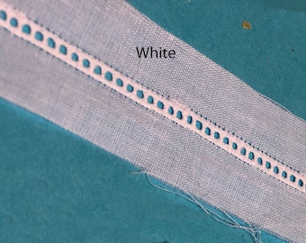 Small Entredeux / White / Embroidered Edging