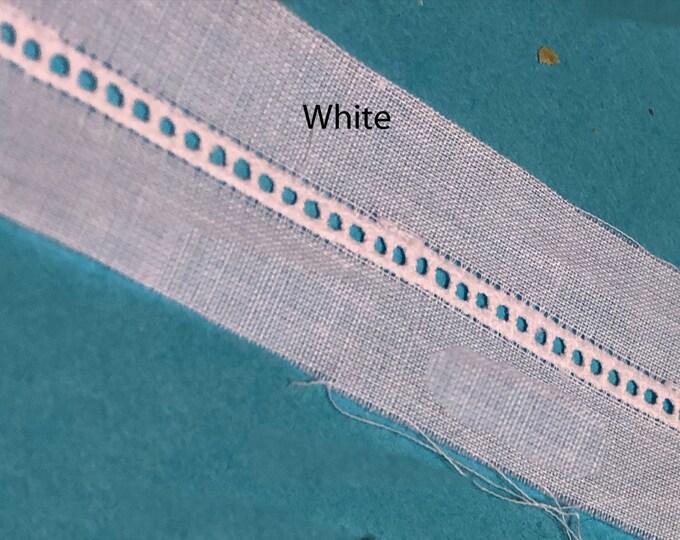 Small Entredeux / White / Embroidered Edging