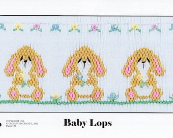 Easter Smocking Plates / Picture Smocking / Baby Lops /  Square yoke / Smocked Easter Dress /  CEC Smocking Plates / 128