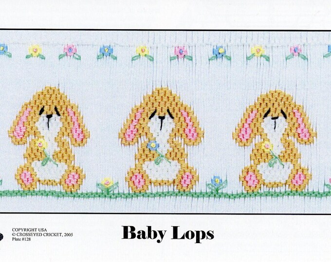 Easter Smocking Plates / Picture Smocking / Baby Lops /  Square yoke / Smocked Easter Dress /  CEC Smocking Plates / 128
