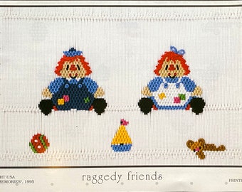 Smocking Plates /Smocking / Smocked Dress / Vintage Smocking Design / Smocked Romper / raggedy friends / Little Memories / Bishop Yoke