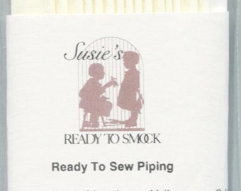 Pale Yellow Mini Piping by the Yard / Doll Clothes / Heirloom Sewing / Piping for Childrens Clothes /  Cording 1/8" / Overall width .5"